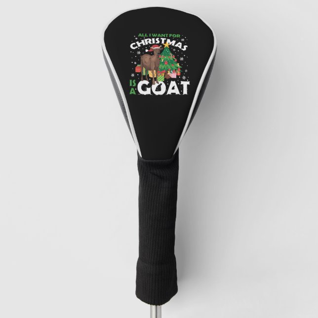 Goat For Christmas Funny Christmas Gift Golf Head Cover (Front)