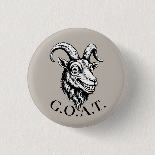 GOAT Funny Face 3 Cm Round Badge (Front)