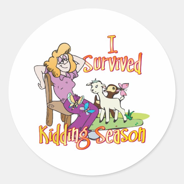 GOAT | Funny Kidding Season by GetYerGoat Classic Round Sticker (Front)