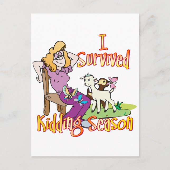 GOAT | Funny Kidding Season by GetYerGoat Postcard (Front)