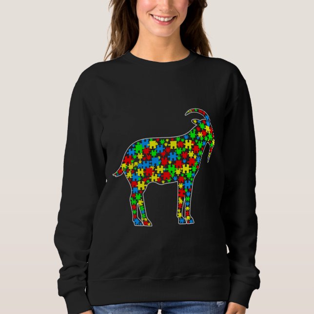 Goat Funny Puzzle Animals Autism Awareness Sweatshirt (Front)