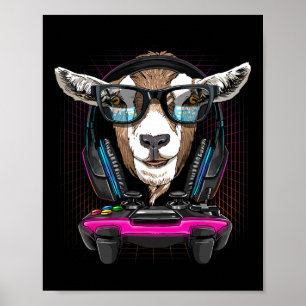 Goat Gamer Pc Computer Video Game Lover Streaming Poster