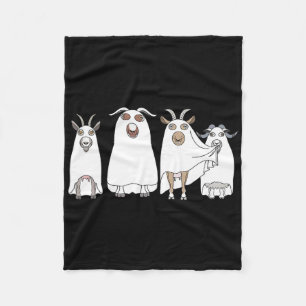 Goat Ghost Halloween Farmer Goat Lover Scary Spook Fleece Blanket