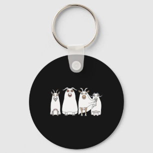Goat Ghost Halloween Farmer Goat Lover Scary Spook Key Ring