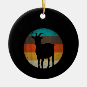 Goat Gift Vintage Retro Funny Dairy Farmer Animal Ceramic Tree Decoration