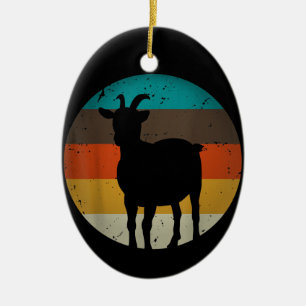 Goat Gift Vintage Retro Funny Dairy Farmer Animal Ceramic Tree Decoration