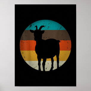 Goat Gift Vintage Retro Funny Dairy Farmer Animal Poster