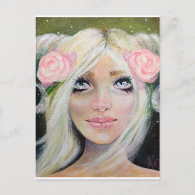 Goat Girl ~ Blonde girl with goat horns Postcard (Front)