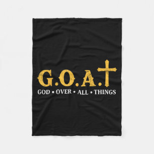 Goat God Over All Things Fleece Blanket
