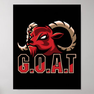Goat Greatest Of All Time Face Poster