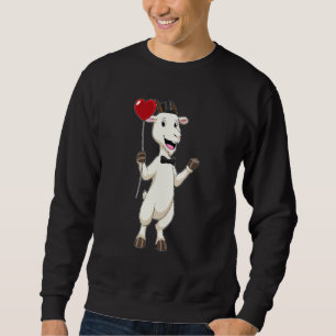 Goat Groom Heart Balloon Wedding Bachelor Party Sweatshirt