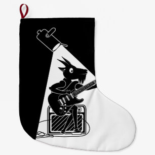 Goat Guitarist Large Christmas Stocking