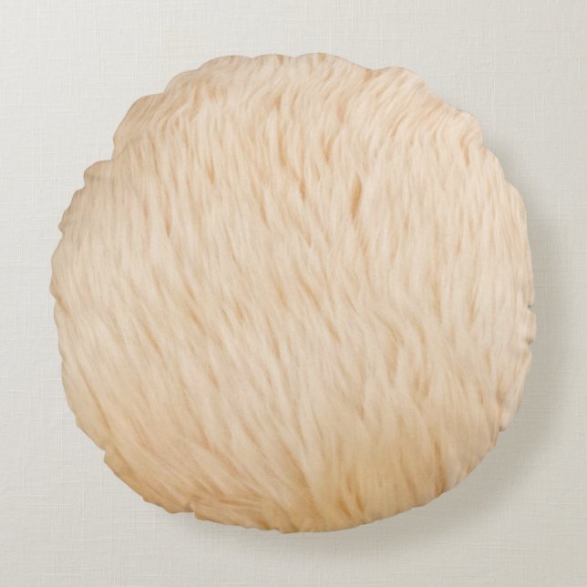 Goat hair fur animal texture round cushion (Front)