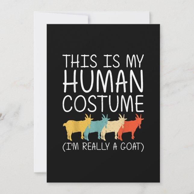 Goat Halloween Human Costume Invitation (Front)