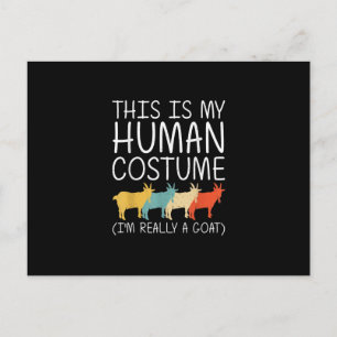 Goat Halloween Human Costume Invitation Postcard