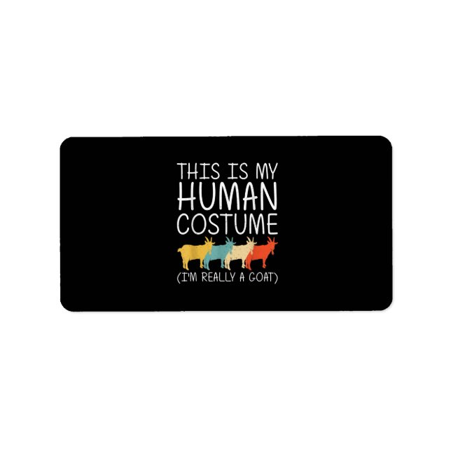 Goat Halloween Human Costume Label (Front)