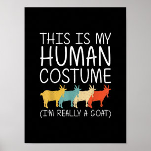 Goat Halloween Human Costume Poster