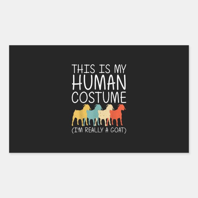 Goat Halloween Human Costume Rectangular Sticker (Front)