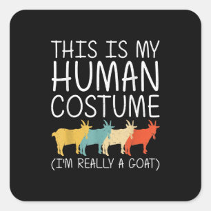 Goat Halloween Human Costume Square Sticker