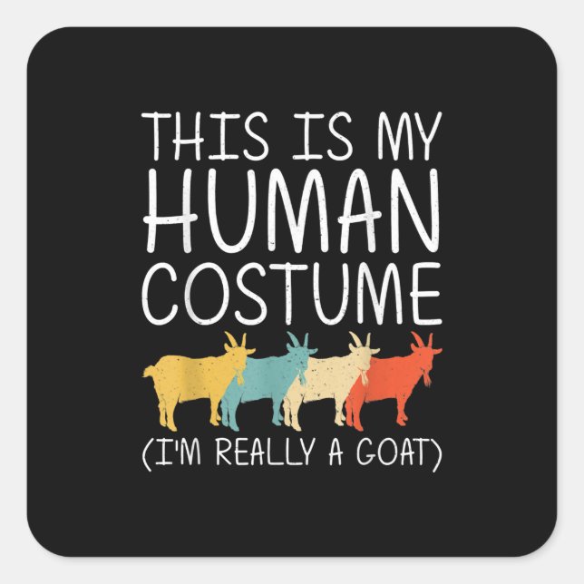 Goat Halloween Human Costume Square Sticker (Front)