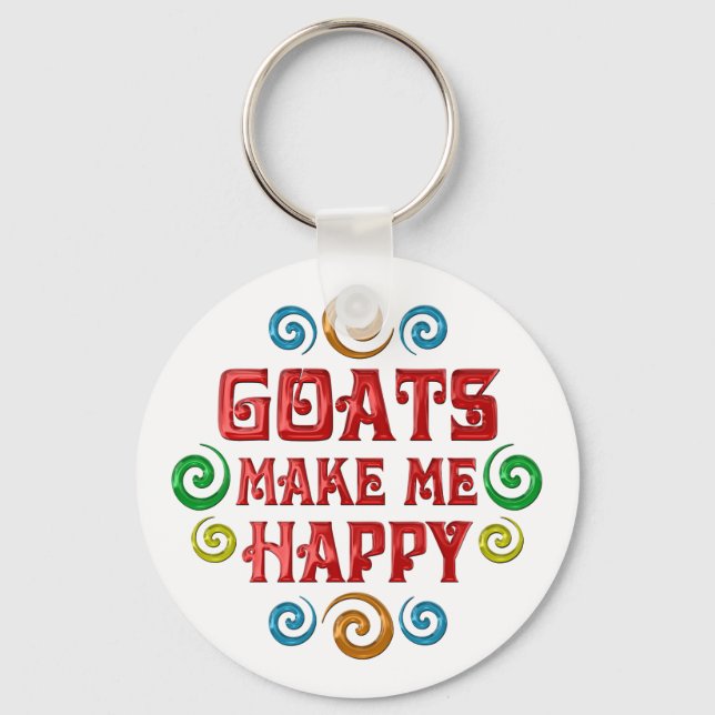 Goat Happiness Key Ring (Front)