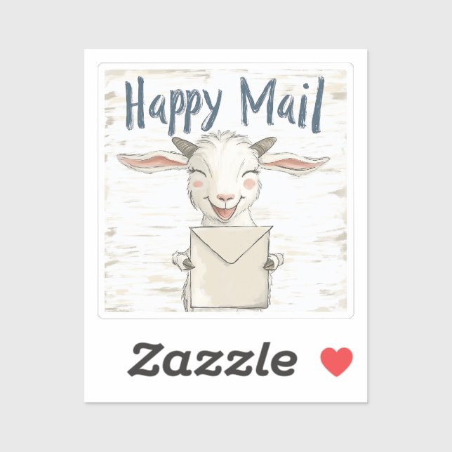 Goat, Happy Mail, Sticker (Sheet)