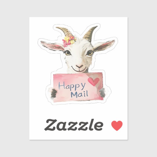 Goat, Happy Mail, Sticker  (Sheet)