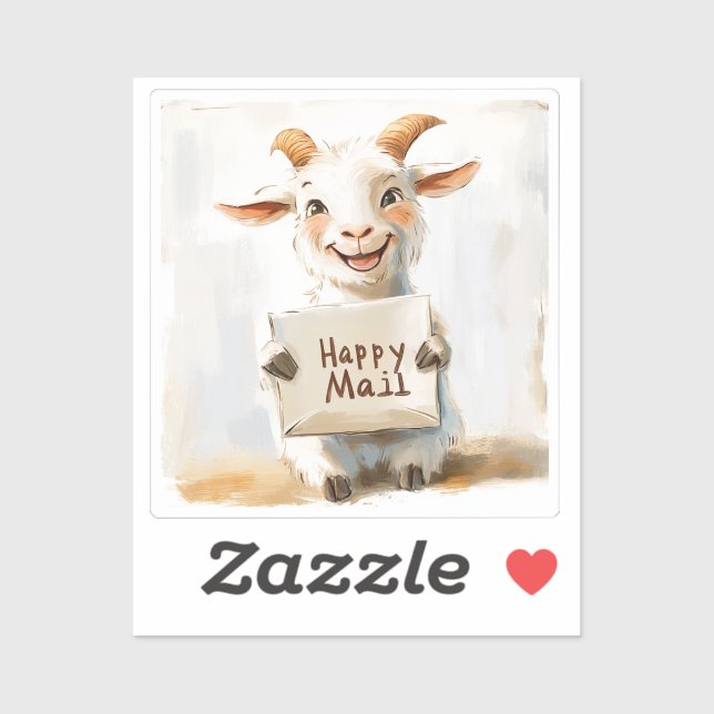 Goat, Happy Mail, Sticker (Sheet)