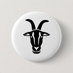 Goat head 6 cm round badge