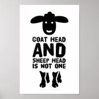 Goat Head Sheep Head Funny Quote With Black Text
