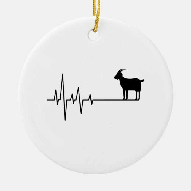 Goat Heartbeat  Ceramic Tree Decoration (Front)