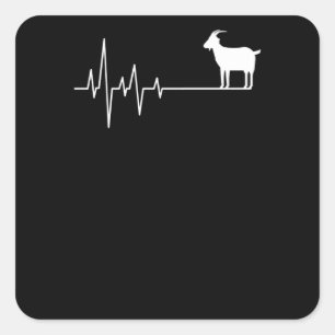 Goat Heartbeat Square Sticker