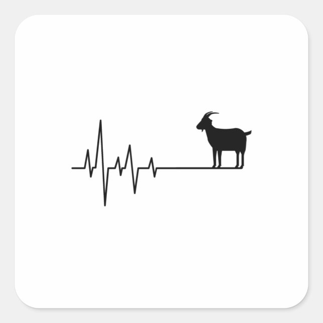 Goat Heartbeat Square Sticker (Front)