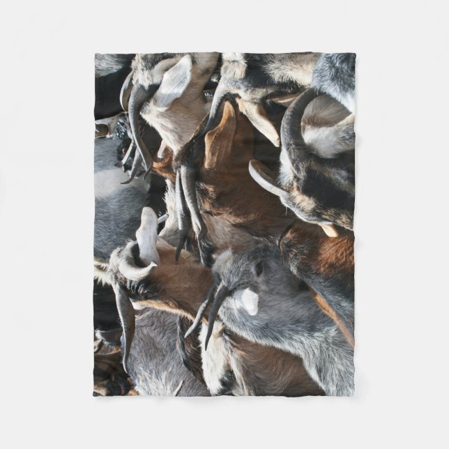 Goat Herd Fleece Throw Baby Dog Blanket Small (Front)