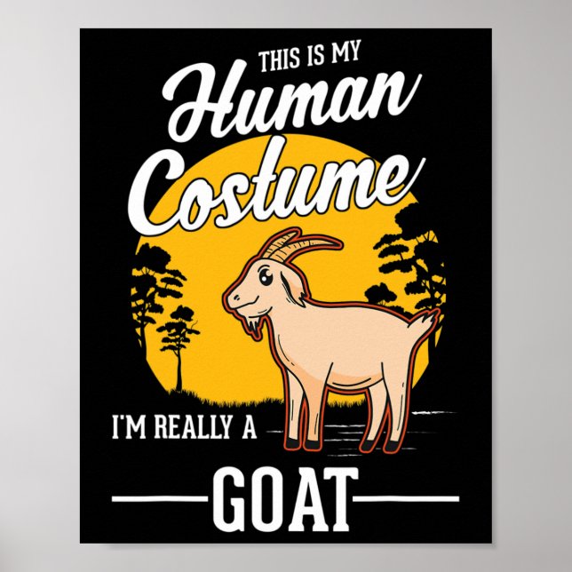 Goat Human Costume Halloween Goat  Poster (Front)