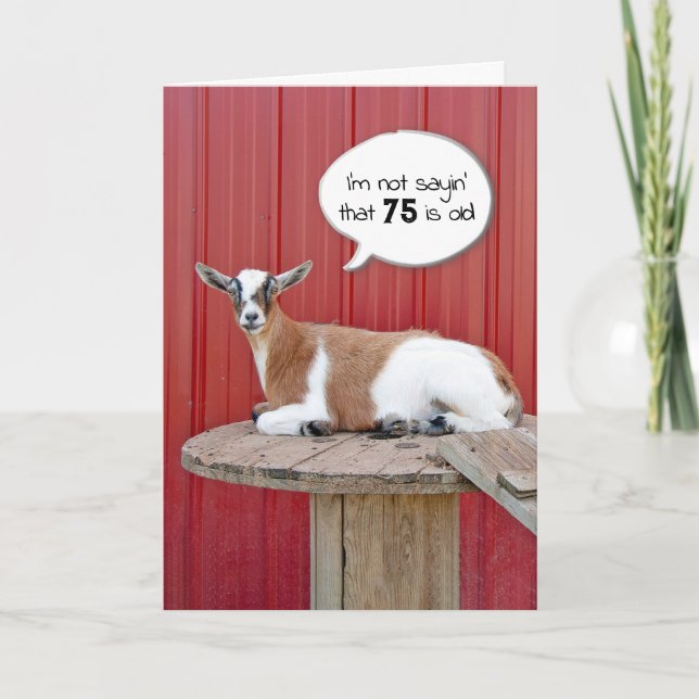 Goat Humour for 75th Birthday Card (Front)