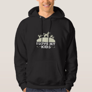 Goat I Love My Kids Goat Animal Hoodie
