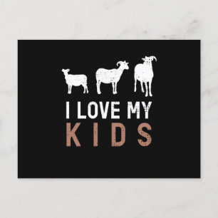 Goat I Love My Kids Goats Postcard