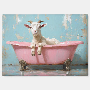 Goat in a Pink Bathtub Magnet