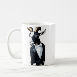 goat in a tuxedo coffee mug