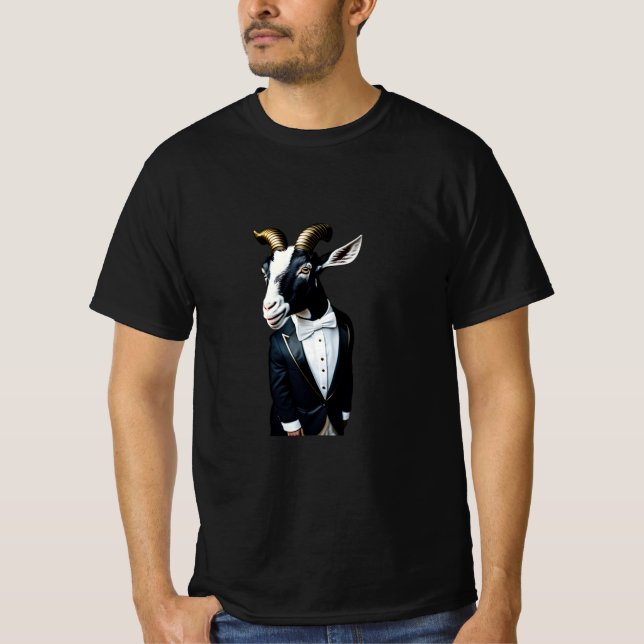 Goat in a tuxedo T-Shirt (Front)