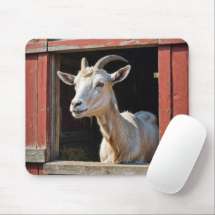 Goat In Barn Window Mouse Mat