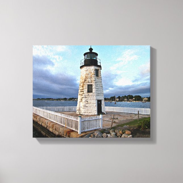 Goat Island Lighthouse, Rhode Island Canvas Print (Front)