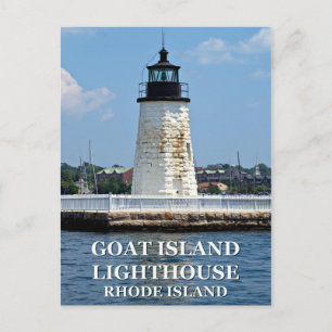 Goat Island Lighthouse, Rhode Island Postcard