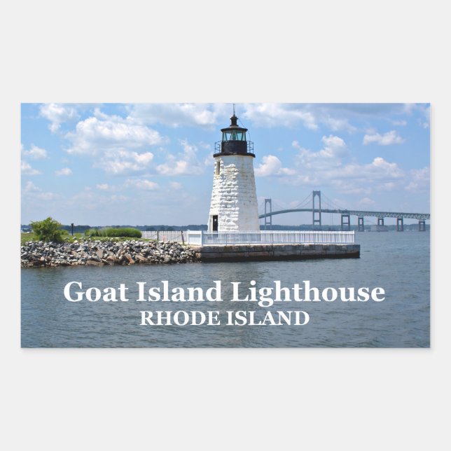Goat Island Lighthouse, Rhode Island Stickers (Front)