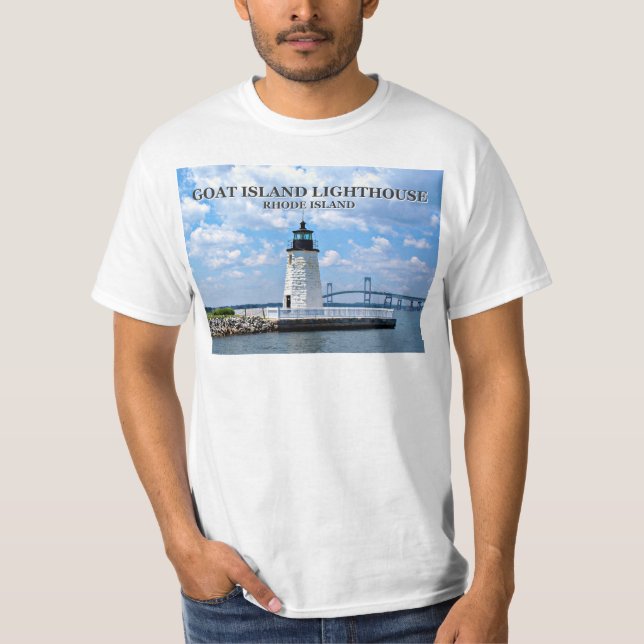 Goat Island Lighthouse, Rhode Island T-Shirt (Front)