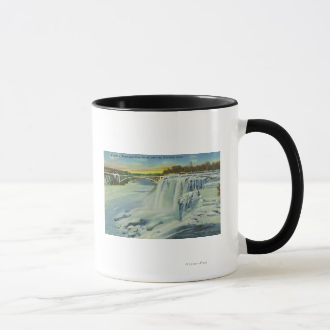 Goat Island View of American Falls in Winter Mug (Right)