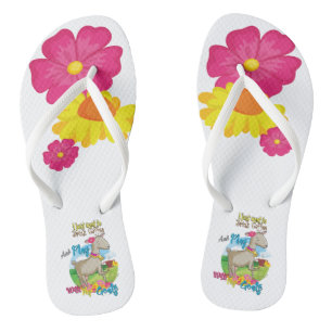 GOAT   Just Want to Drink Coffee Play With Goats Flip Flops