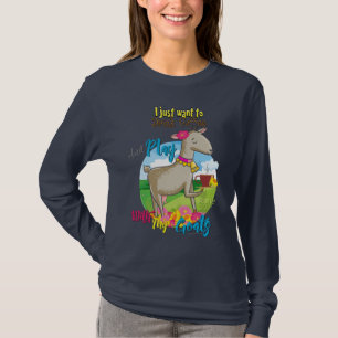 GOAT   Just Want to Drink Coffee Play With Goats T-Shirt