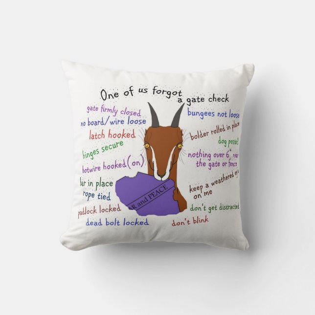 goat, lamancha, escape trouble cushion (Front)